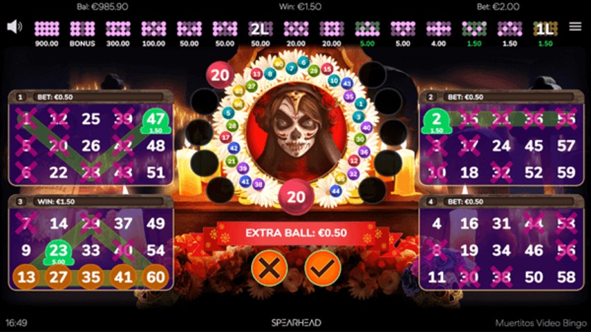 Видео-слоты «Muertitos Video Bingo» на сайте Selector casino